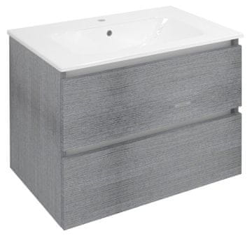 SAPHO EZARA Elegantna Kopalniška Omarica 69,8x52x46cm, Srebrni Hrast