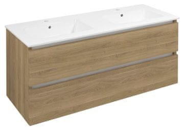 SAPHO Dvojna umivalniška omarica EZARA 120x55x46cm, Cuneo hrast