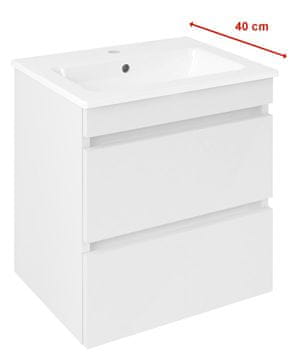 SAPHO EZARA Bela Umivalniška Omara 48x54x39 cm - Visoki Sijaj, Kompaktna Eleganca