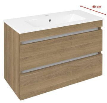 SAPHO Elegantna Kopalniška Omarica EZARA 78x54x39cm v Okrasi Dub Cuneo