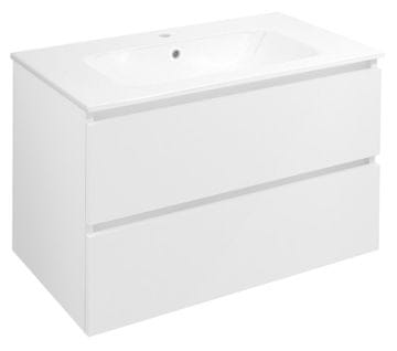 SAPHO Elegantna kopalniška omarica EZARA, 79,8x52x46 cm, bela lesk
