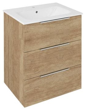 SAPHO CIRASA Kopalniška Omara z 3 Predali, Dub Alabama, 59,2x75x46cm