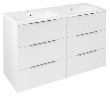 SAPHO CIRASA Umivalniška Omara 118,4 cm, Bel Visok Sijaj, 3 Predali