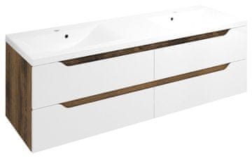 SAPHO Eleganten Dvojni Umivalniški Predalnik WAVE - Bela/Dub Collingwood, 149,7x50x47,8 cm