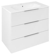 SAPHO CIRASA Bela Lesk Kopalniška Omara z 3 Predali 80x75x46cm