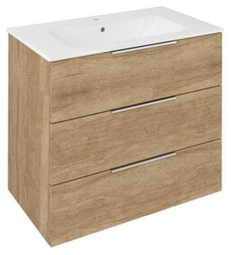 SAPHO CIRASA Kopalniška Omarica Dub Alabama s 3 Predali 79,8x75x46cm