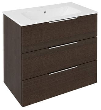 SAPHO Rustikalna Borovina Kopalniška Omara CIRASA z 3 Predali, 79,8x75x46 cm