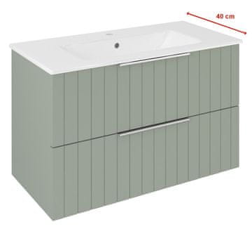 SAPHO Elegantna Kopalniška Omarica CIRASA STRIP 78x54x39cm, Verde