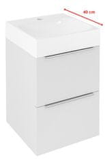 SAPHO EMONA Kompaktna Kopalniška Omarica 39,4x55x39 cm, Bela Sijaj