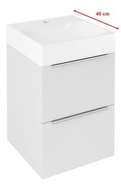 SAPHO EMONA Kompaktna Kopalniška Omarica 39,4x55x39 cm, Bela Sijaj