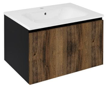 SAPHO Elegantna Umyvalna Omarica LOREA 70cm, Dub Collingwood/Črna Mat