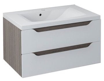 SAPHO Elegantna viseča kopalniška omarica WAVE 79,7 cm - bela/mali wenge