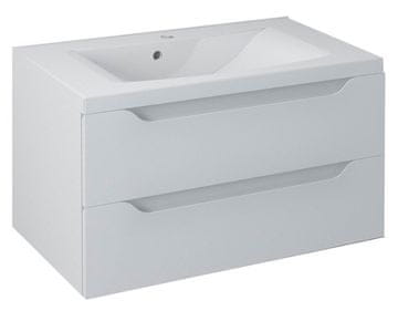 SAPHO Uravnotežena Wall Wave Bela Kopalniška Omarica 80cm