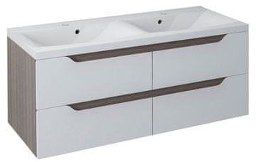 SAPHO WAVE Dvojnivojski Kopalniški Set - Bela/Mali Wenge, MDF & Laminat, 120 cm