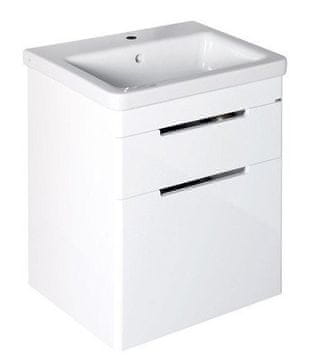 SAPHO ELLA Elegantna Kopalniška Stenska Skříňka 56,5x65x43cm z Dvema Predaloma, Bela