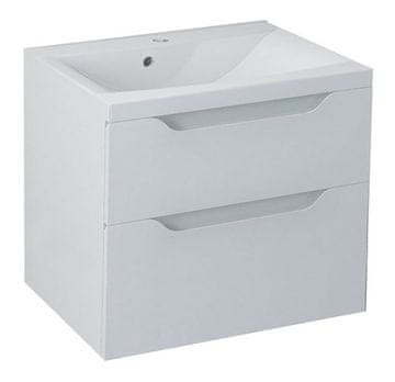SAPHO Eleganten stenski umivalniški omarica WAVE MDF v beli barvi, 60x65x47,8 cm