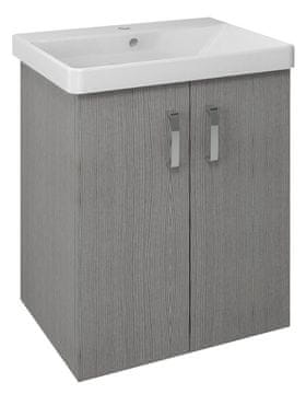 SAPHO THEIA Kopalniška Omarica z Dvema Vrati, Dimenzije 56,4x70x44,2 cm, Dub Stříbrný