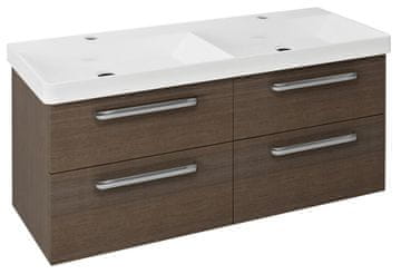 SAPHO THEIA Dvojumivalniška Omarica 116x50cm, 4 Predali, Rustik Borov Laminat