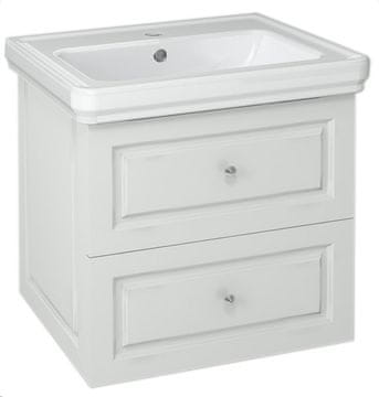 SAPHO VIOLETA Stenska Umyvadlová Omarica 68,5x52x46,5 cm z Mehkim Zapiranjem, Bela Polsijajna