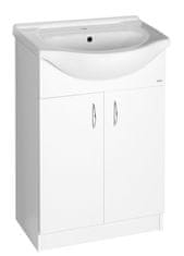 AQUALINE SIMPLEX ECO Prostostoječa Kopalniška Omarica z Umivalnikom, 58,5x83,5x30,7 cm, Bela