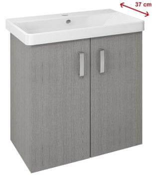 SAPHO THEIA Omarica za Umyvadlo, 66,3x70x35cm, 2 Vrata, Dub Stříbrný, MDF/Lamino