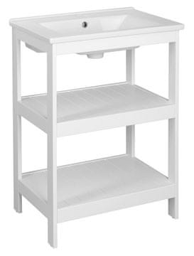 AQUALINE ETIDE prostostoječa omarica za umivalnik 61,5x85x44 cm, bela mat, MDF/lamino