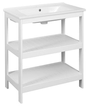 AQUALINE ETIDE Bela Mat Prostostoječa Umivalniška Omarica 71,5x85x44 cm