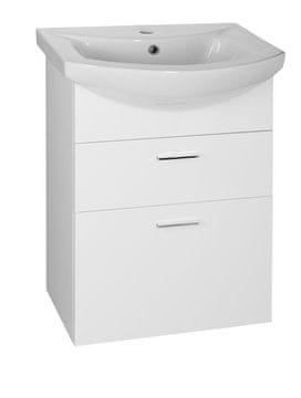 AQUALINE Skriňka za umivalnik ZOJA - Široka Bela, MDF/Lamino, Stenska/prostostoječa, 50,8x74x29,9 cm