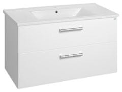 AQUALINE VEGA Stenska Kopalniška Omarica z dvema Predaloma 97x60 cm, Bela