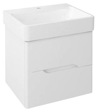 SAPHO MEDIENA stenska kopalniška omarica, bela mat, 56x51x48,5 cm, tiho zapiranje