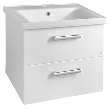 AQUALINE Bela kopalniška omarica VEGA z dvojnimi predali 62x50x43,6cm