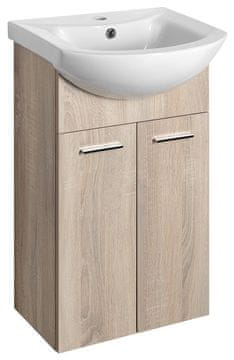 AQUALINE AQUALINE ZOJA umyvadlová skříňka 615x740x320mm, platinasti hrast