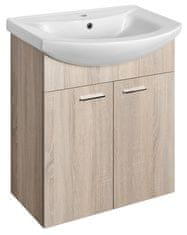 AQUALINE Stenska kopalniška omarica ZOJA 615x740 mm, platinasti hrast, 2 vrata