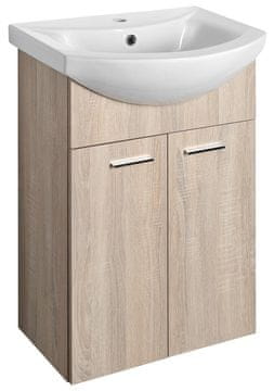 AQUALINE Kopalniška stenska omarica ZOJA, 50,5x74x30cm, platinasti hrast