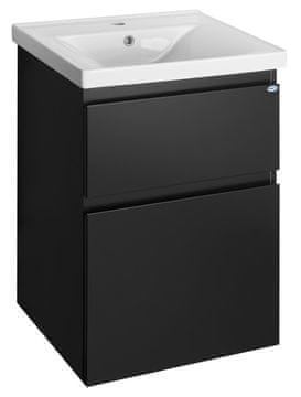 AQUALINE Elegantna ALTAIR omarica za umivalnik, 52x72,5x45cm, mat črna