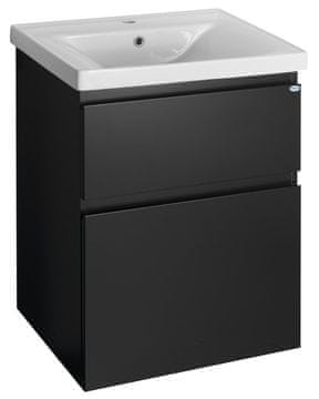 AQUALINE ALTAIR Črna Mat Umyvadlová Skříňka z MDF, 57cm - Tiho Zapiranje