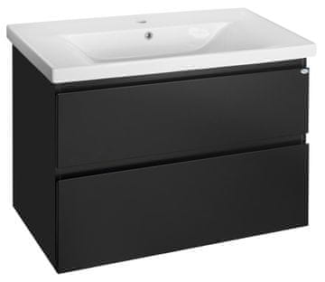 AQUALINE Elegantna Črna Mat Umyvadlová Skříňka 86,5x60x45cm