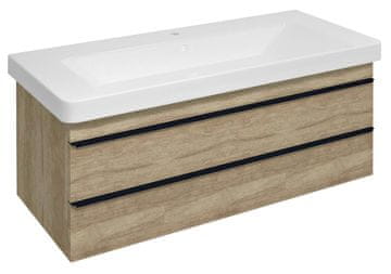 SAPHO SITIA Elegantna Umyvalna Omarica z Dvema Predaloma, 101x50x44cm, Dub Alabama