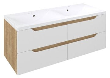 SAPHO WAVE Dvojumyvadlovna Omarica - Bela/Dub Alabama, Elegantni Dizajn 120x50x48 cm