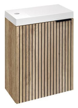 SAPHO Elegantna stenska kopalniška omarica 39,4x50x22cm, Dub Alabama