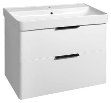 AQUALINE DENEB Stenska Umyvalna Omarica 77,3x55cm, Bela Matirana, MDF/Laminat