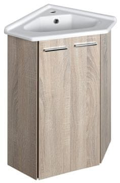 AQUALINE Kotni umivalniški regal ZOJA 39x74 cm, platna hrast