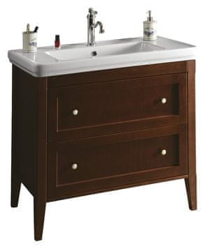 SAPHO Elegantna Bukova Umivalniška Omarica CROSS z Dvema Predaloma 85x81x47cm