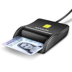 AXAGON CRE-SM3N, USB-A FlatReader kontaktni bralnik kartic Pametna kartica (eObčanka), kabel 1,3 m
