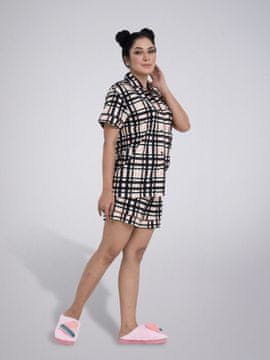 LEAFLETIC ženski komplet za spanje z vzorcem karo