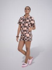 ženski komplet za spanje z vzorcem karo , L