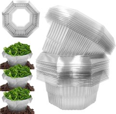 Nikcorp Zaščita proti polžem za vrtne rastline, 20 kosov, obroči za večkratno uporabo, zaščitni rob in zadrževanje vode, trpežna plastika