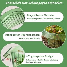 Nikcorp Ovratnice proti polžem za zaščito rastlin, 12 kosov, premer 24 cm, prozorne, PET material z ukrivljenim robom za vrt in sadike