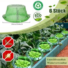 Nikcorp Ovratnice proti polžem za zaščito rastlin, 12 kosov, premer 24 cm, prozorne, PET material z ukrivljenim robom za vrt in sadike