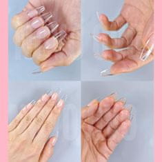 Nikcorp Gel konice za nohte Extra Thick Press-on, prozorne, 336 kosov, 14 velikosti, PMMA mehak gel za profesionalno manikiro